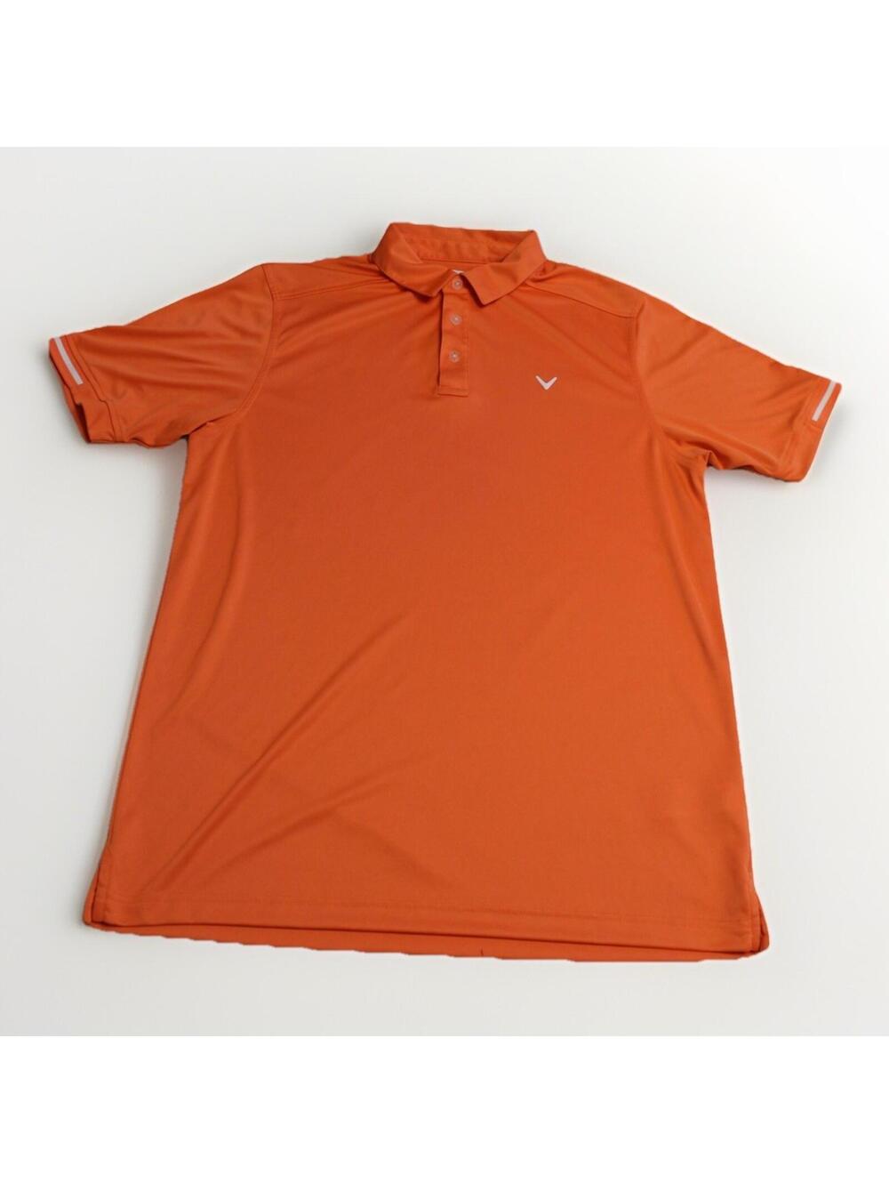 Callaway Mens Polo‎ Golf Shirt Size Large Polyester Orange Great Condition